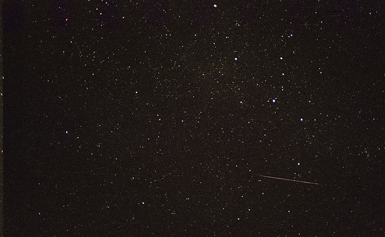 Meteor through Cassiopeia