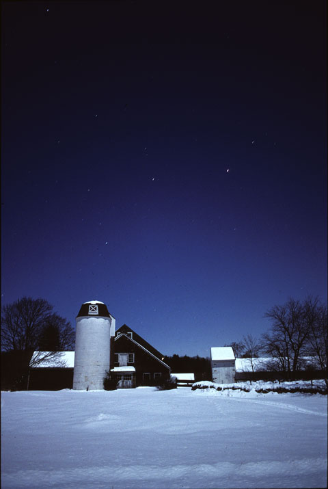 Clark's Barn Lit by the Full Moon