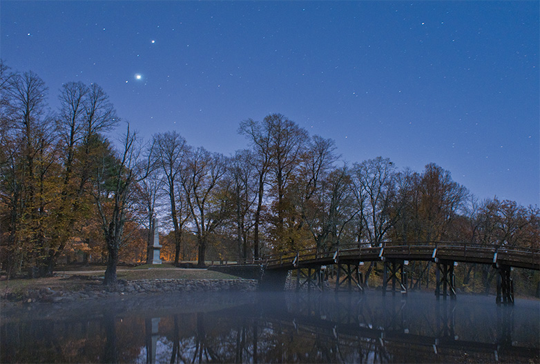 conjunction over Old North Bridge, Concord, Massachusetts